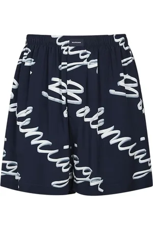Balenciaga Shorts De Viscosa Con Logo
