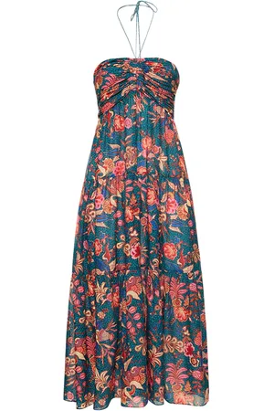 ULLA JOHNSON Vestido Midi De Algodón Estampado