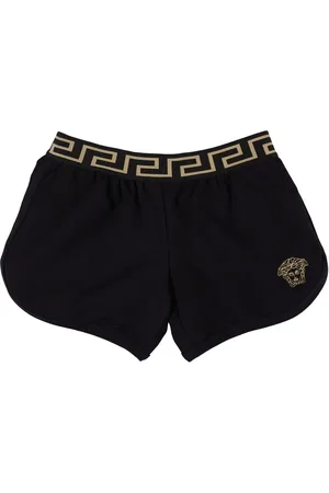 VERSACE Shorts De Jersey De Algodón Bordados