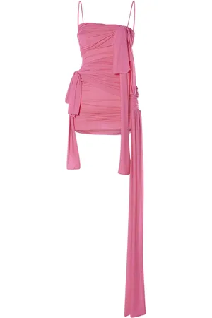 BLUMARINE Vestido Corto De Jersey De Techno Con Lazo