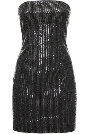 ROTATE Vestido Corto De Sarga Con Lentejuelas