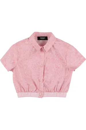 VERSACE Camisa Corta De Popelina De Algodón