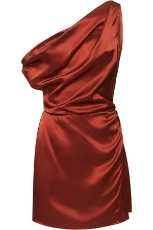 Reformation Vestido Corto De Satén De Seda