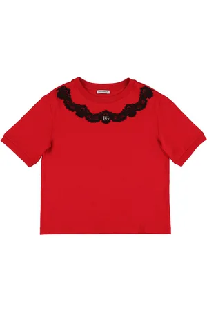 Dolce & Gabbana Camiseta De Algodón Jersey Con Encaje