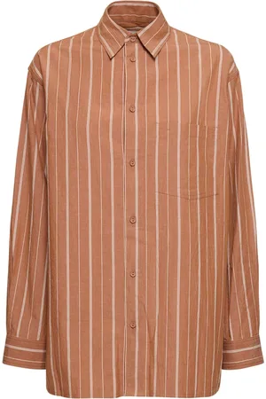 MATTEAU Camisa De Algodón Y Lino A Rayas