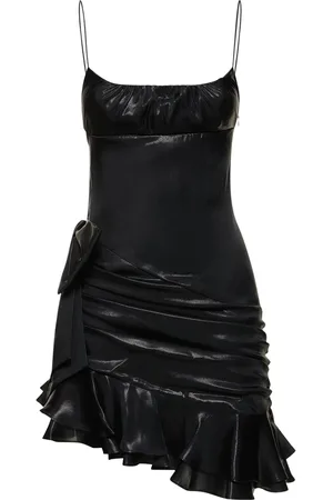Alessandra Rich Vestido Corto De Seda Laminada