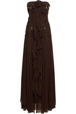 BLUMARINE Lvr Exclusive Vestido Largo De Georgette De Seda