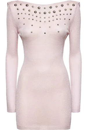 Alessandra Rich Vestido Corto De Punto Con Espalda Abierta