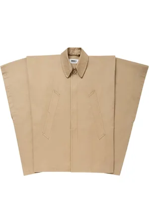 Maison Margiela Abrigo De Gabardina De Algodón Con Manga Ancha