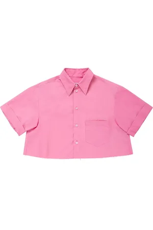 Maison Margiela Camisa Cropped De Popelina De Algodón