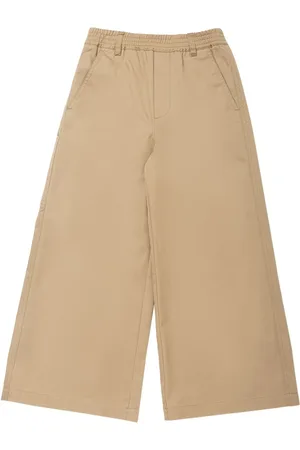 Maison Margiela Pantalones Anchos De Gabardina De Algodón