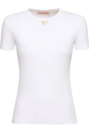 VALENTINO Camiseta De Algodón Jersey Acanalado