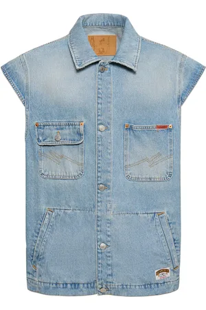 MARTINE ROSE Chaleco De Denim De Algodón