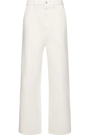 Pantalones anchos en denim de algodón elástico de la colección Denim