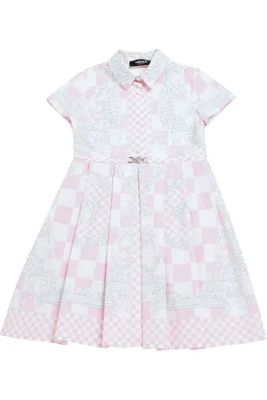 VERSACE Vestido De Popelina De Algodón Estampado