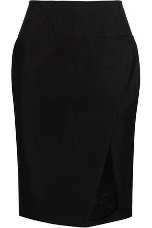 MUGLER Falda Midi De Viscosa Estampada