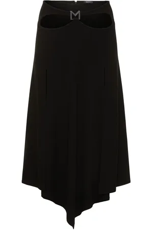 MUGLER Falda Midi De Jersey Con Abertura