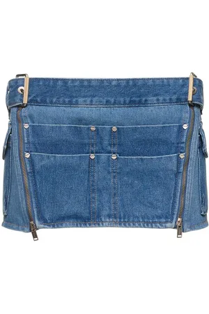 DION LEE Minifalda De Denim Con Hebillas