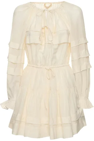 ULLA JOHNSON Vestido Corto De Algodón Y Seda
