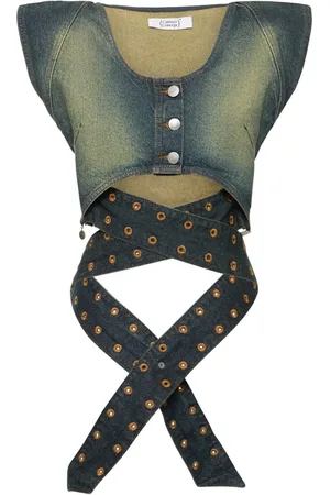 Cannari Concept Chaleco Corto De Denim De Algodón
