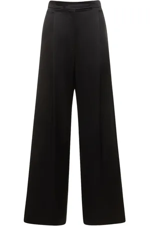 Max Mara Pantalones Anchos De Satén De Seda