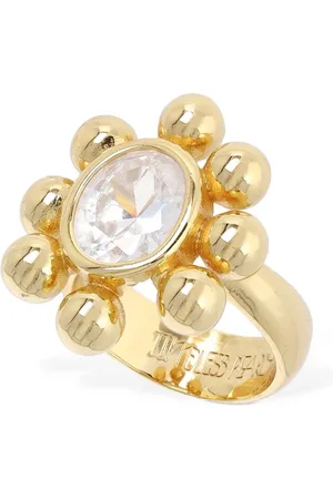 Timeless Pearly Anillo Grueso Con Cristales