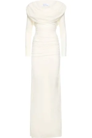 GIUSEPPE DI MORABITO Vestido Largo De Encaje Stretch Con Capucha