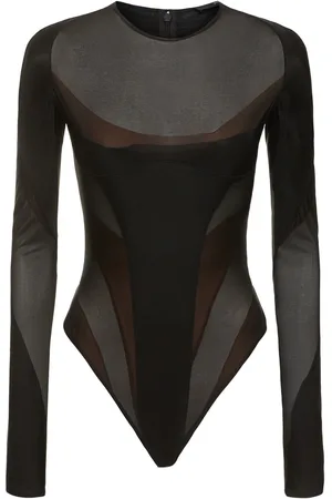 MUGLER Body De Jersey Con Mangas Largas