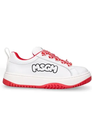 Msgm Sneakers De Piel Con Logo Y Cordones