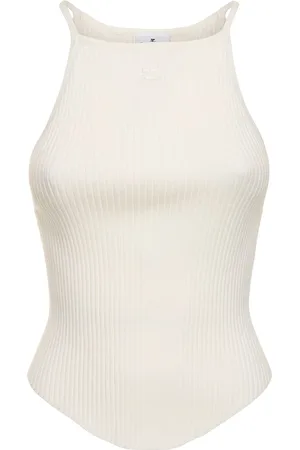 Courrèges Tank Top De Punto Acanalado De Viscosa
