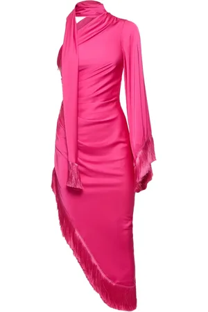 PATBO Vestido Midi Con Una Manga Y Flecos