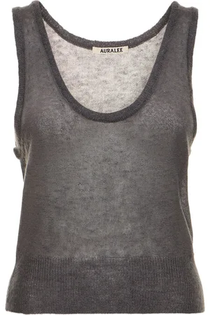 Auralee Tank Top De Punto De Lana Y Mohair