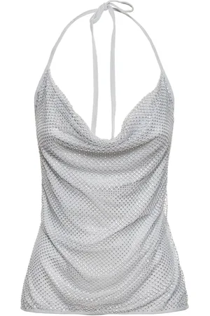 WeWoreWhat Top Halter Con Lentejuelas