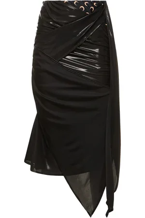 Marine Serre Falda Midi De Jersey Drapeada