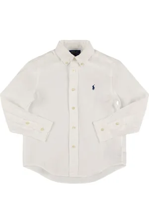 Ralph Lauren Camisa De Lino Con Logo Bordado