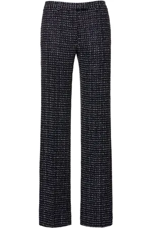Alessandra Rich Pantalones De Tweed De Lentejuelas