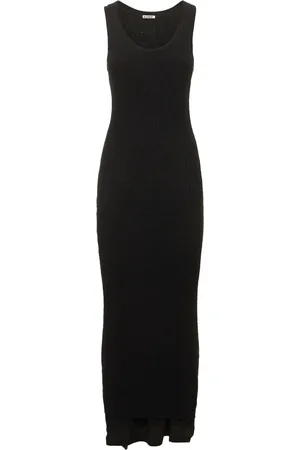 Jil Sander Vestido Largo De Punto De Algodón