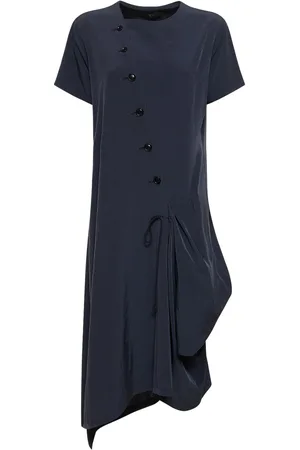 YOHJI YAMAMOTO Vestido Asimétrico De Crepé De China