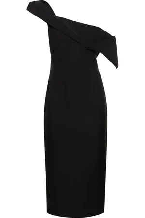Roland Mouret Vestido Midi Asimétrico De Lana Y Seda