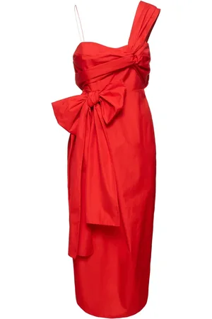 Cecilie Bahnsen Vestido Midi De Algodón Con Un Hombro