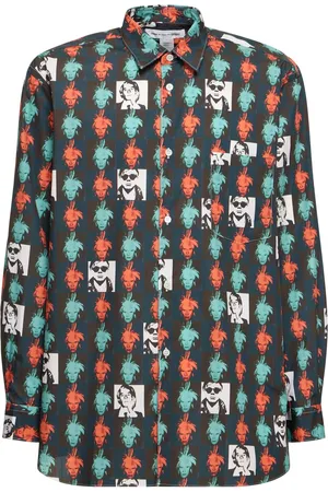 Comme des Garçons Camisa De Algodón Popelina Estampada