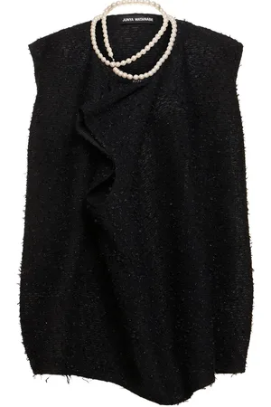 JUNYA WATANABE Top De Tweed De Algodón Con Perlas Sintéticas