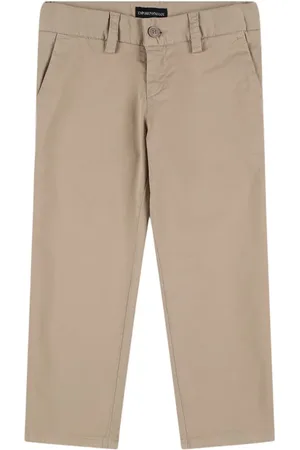 Emporio Armani Pantalones De Gabardina De Algodón