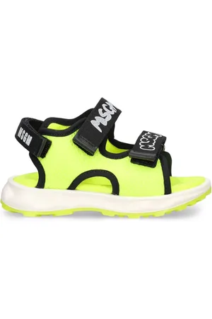 Msgm Sandalias De Piel Y Lona Con Correas