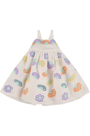 Stella McCartney Vestido De Algodón Y Lino Estampado
