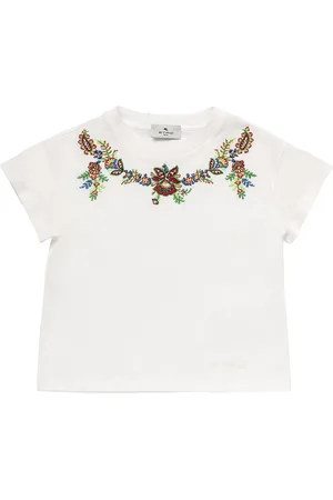 Etro Camiseta De Algodón Jersey Bordada