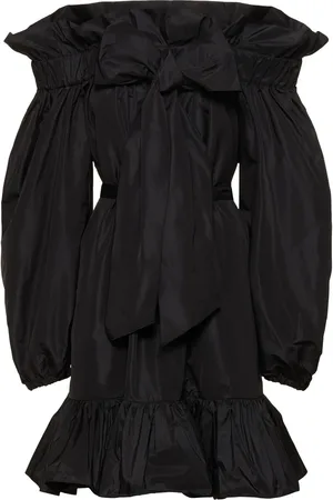 Patou Vestido Corto De Faille Con Lazo