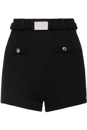 Alessandra Rich Microshorts De Punto De Algodón