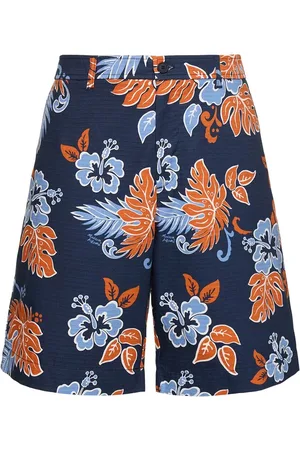 Maison Kitsuné Shorts De Algodón Con Estampado