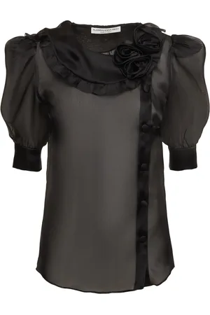 Alessandra Rich Blusa De Seda Con Apliques